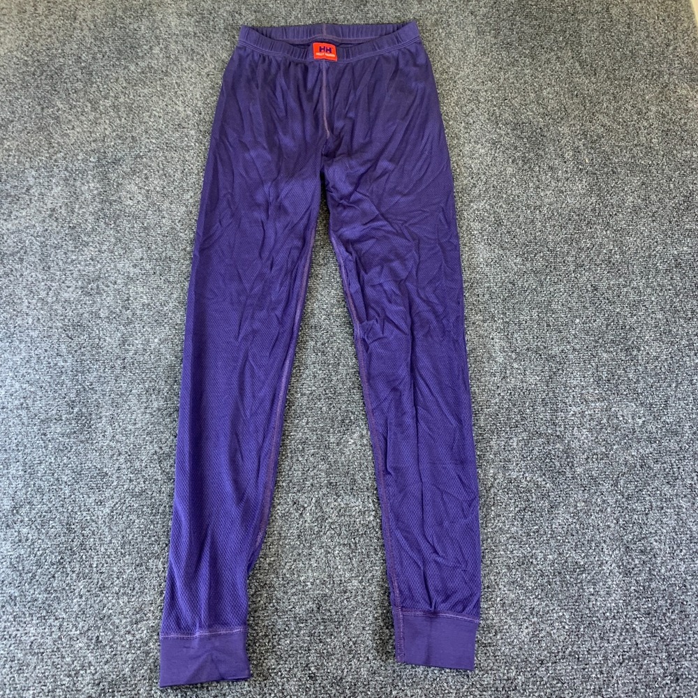 Helly Hansen Base Layer Pants Womens Medium Purple Logo Activewear Tapered Leg